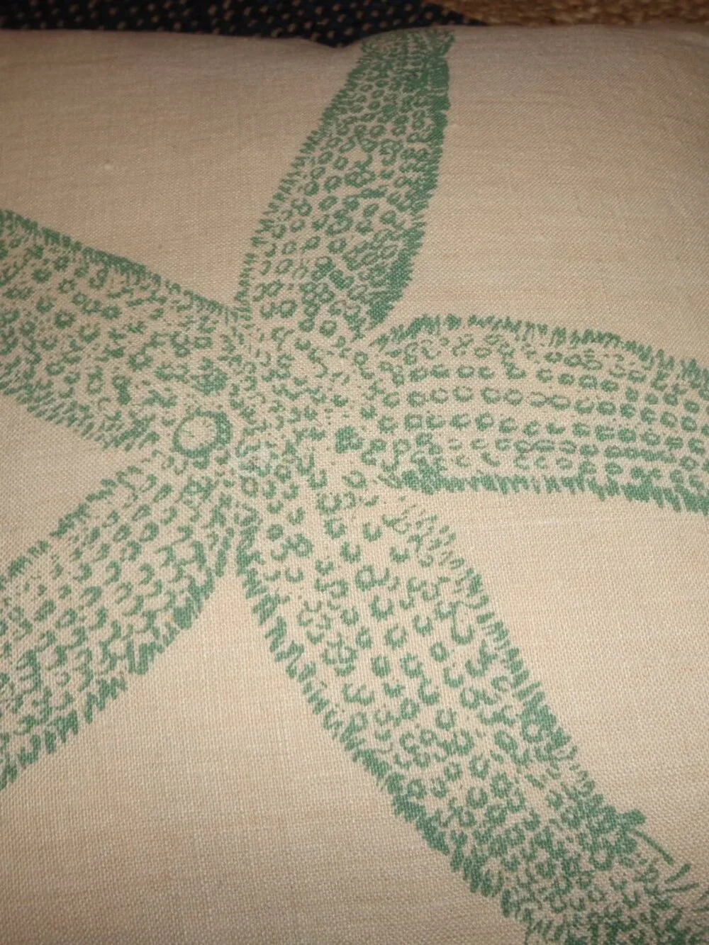 NEW Kevin O'Brien Starfish Linen Pillow Duck Feathers 16x16